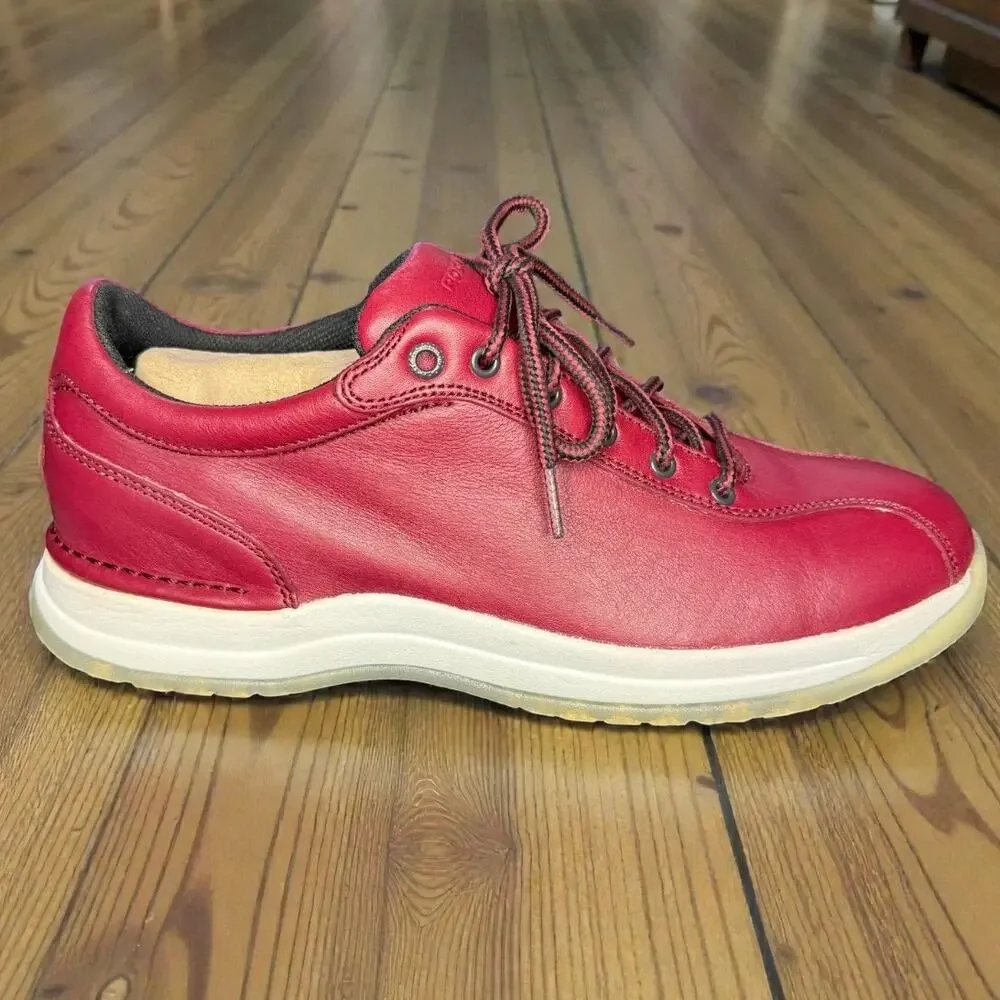 Rockport MEW327M Mens 10 Red Leather Sneakers Walking Shoes EUR 44 NWOB